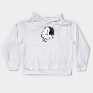 Woman Curled Up Kids Hoodie